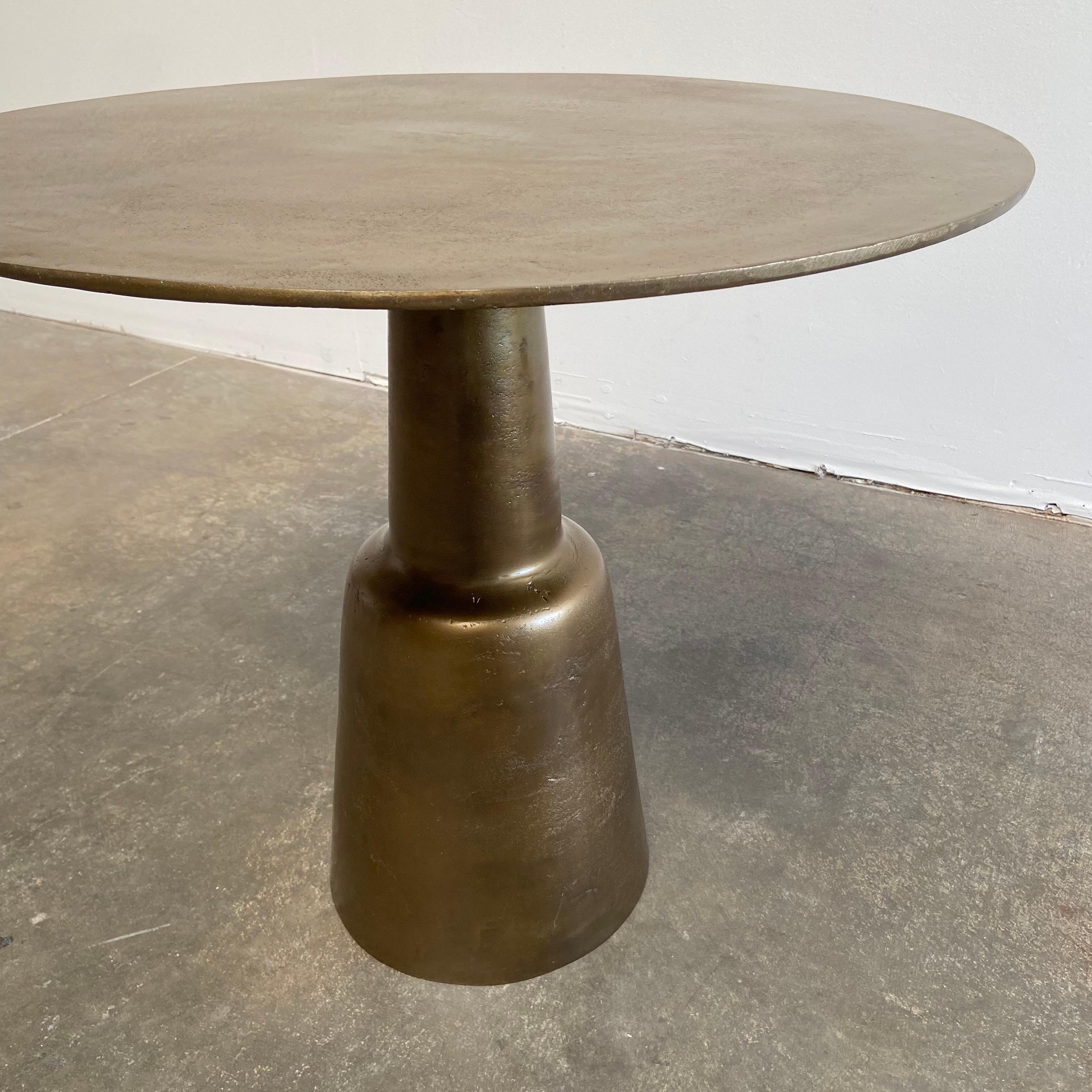 Bistro Table or Entry Table in Aged Brass Finish For Sale 4