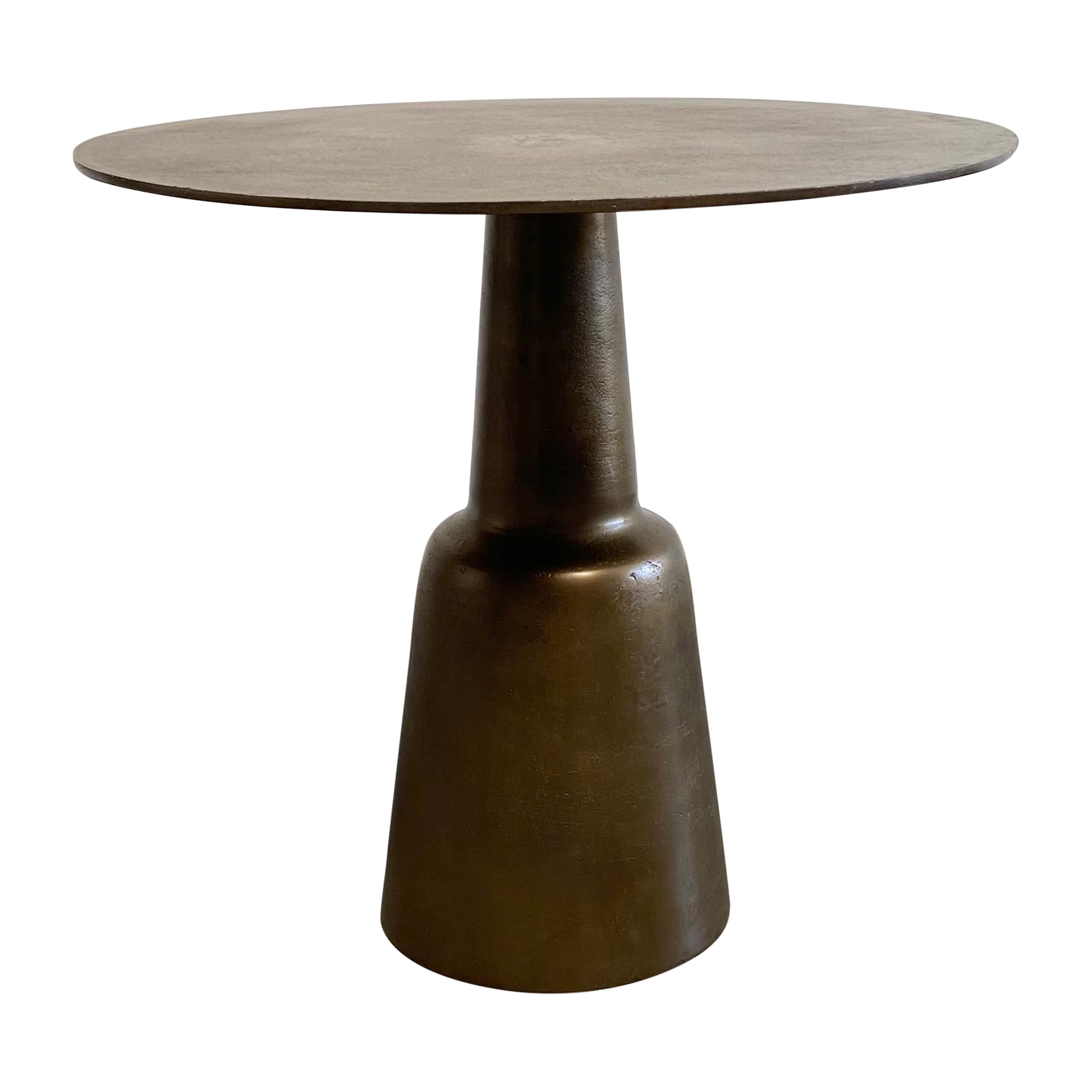 Bistro Table or Entry Table in Aged Brass Finish For Sale