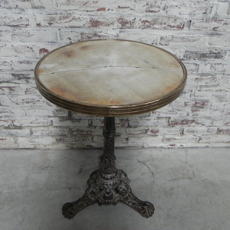 Bistro Table with Cast Iron Leg For Sale at 1stdibs