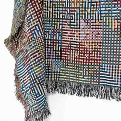 Bit Map 01, Luft Tanaka, Multicolor Graphic Woven Cotton Throw Blanket, 37"x52"