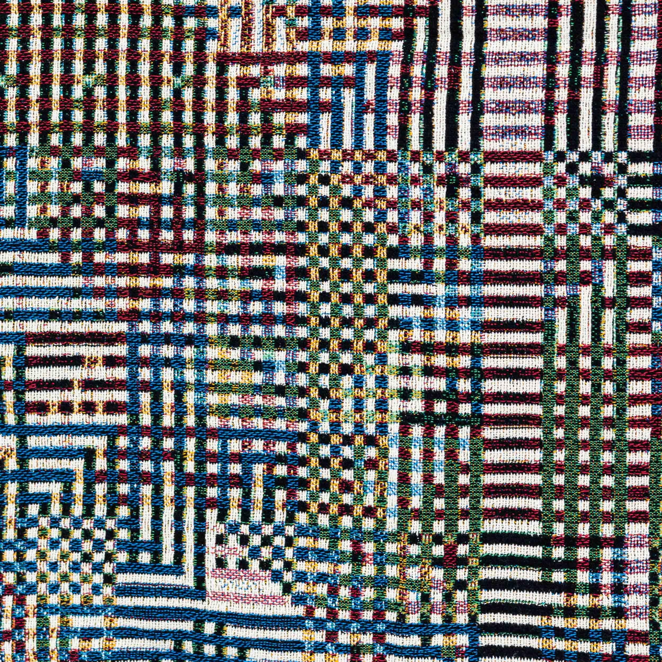 Bit Map 01, Luft Tanaka, Mehrfarbige Throw-Deckendecke aus gewebter Baumwolle mit grafischem Druck, 37