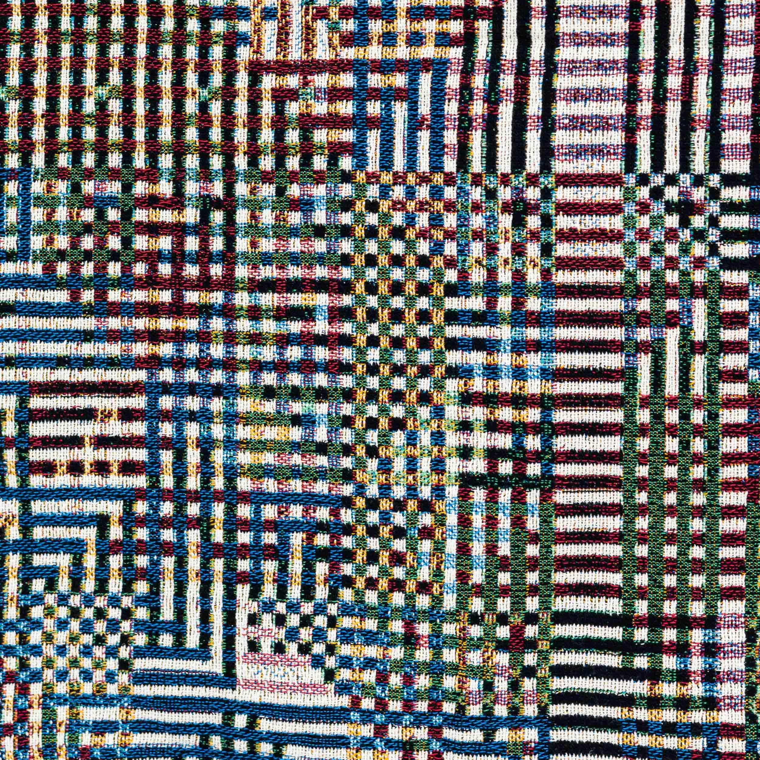 Moderne Carte à mors 01, Luft Tanaka, couverture d'appoint en coton tissé graphique multicolore, 60
