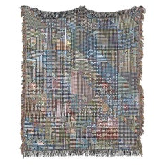 Carte à mors 01, Luft Tanaka, couverture d'appoint en coton tissé graphique multicolore, 60"x80"