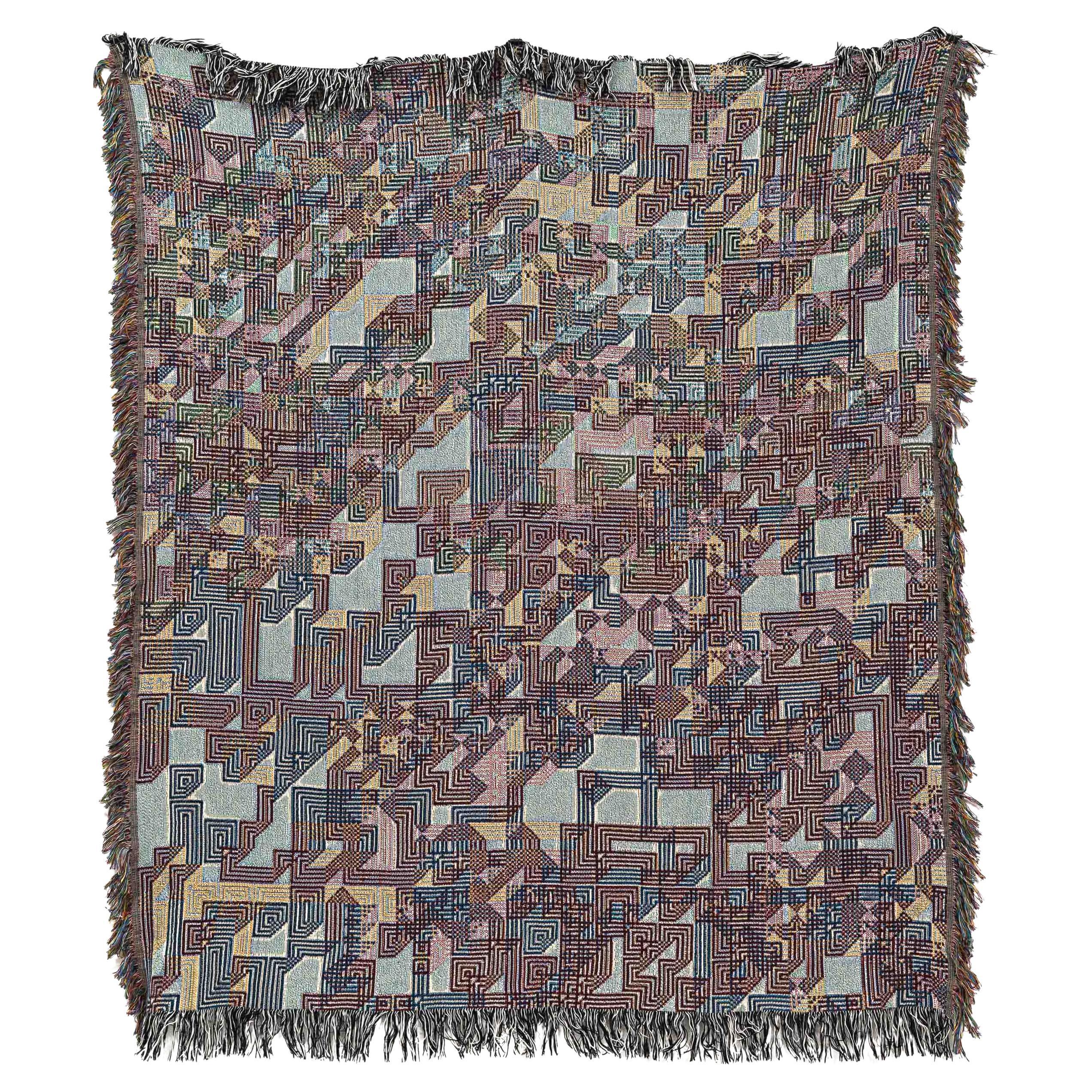 Bit Map Series 02, Multicolor Modern Graphic Woven Wall Tapestry & Throw Blanket