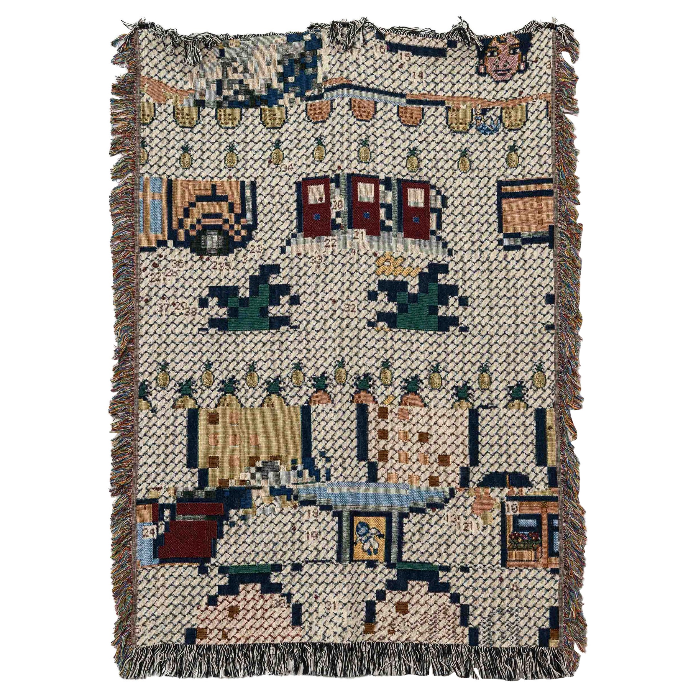 Bit Map Throw Blanket 04 by Luft Tanaka, Multicolor, Digital, cotton, 60"x80" For Sale