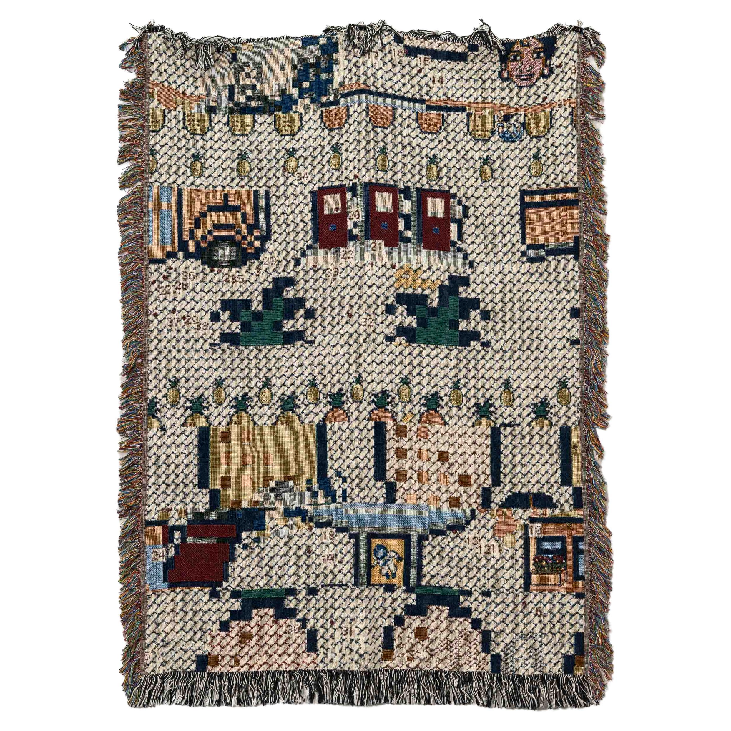 Bit Map Throw Blanket 04 by Luft Tanaka, Multicolor, Digital, cotton, 37"x52"