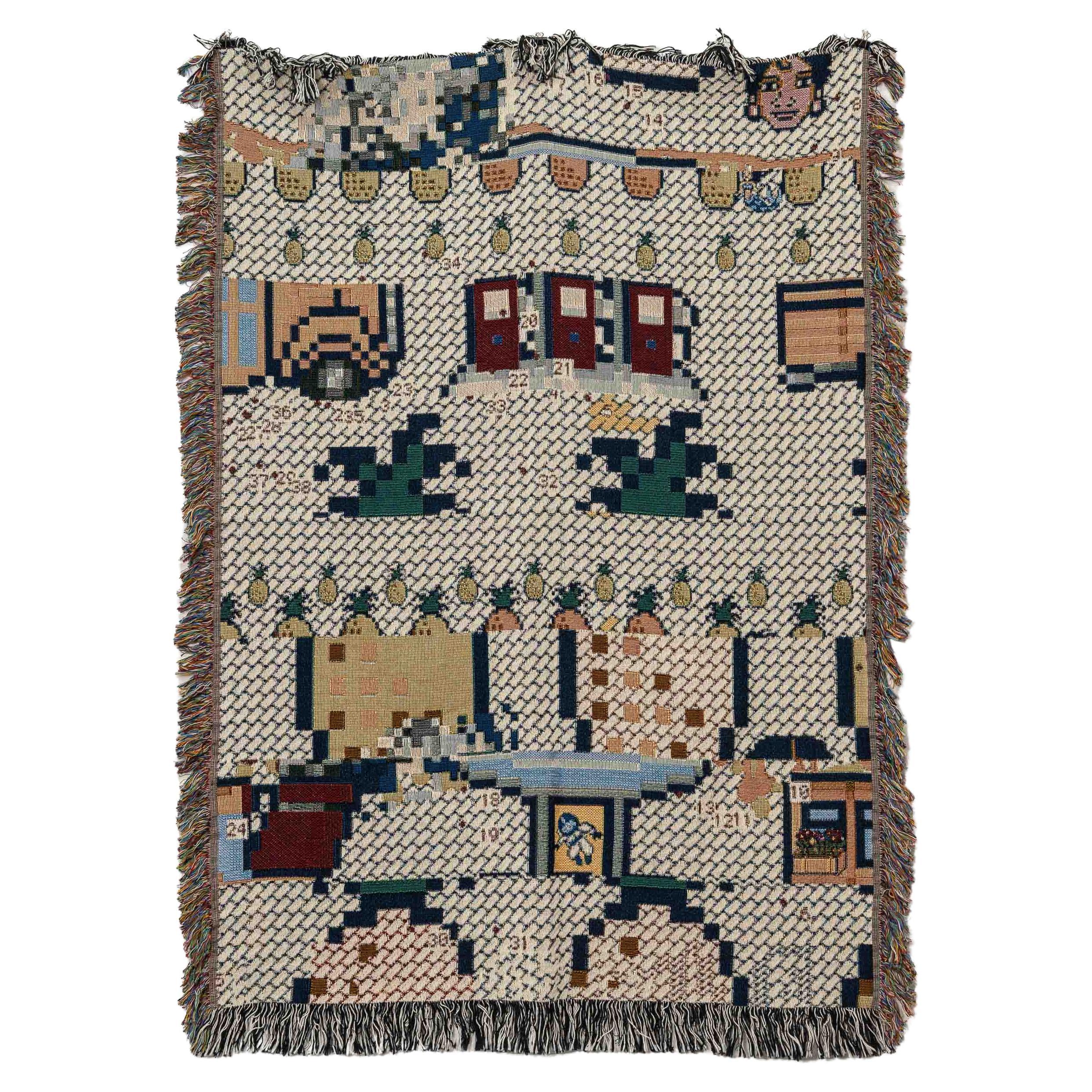 Bit Map Throw Blanket 04 by Luft Tanaka, Multicolor, Digital, cotton, 37"x52"  For Sale