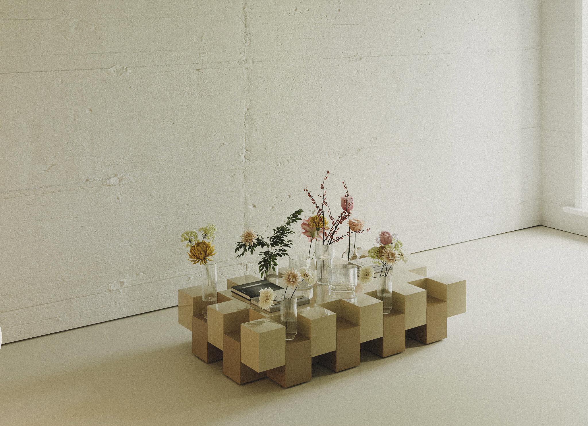 Mesa baja Bite Beige by Hermhaus Roble en venta