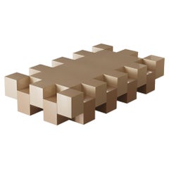 Bite Beige Coffee Table in Glossy Lacquered MDF by Hermhaus