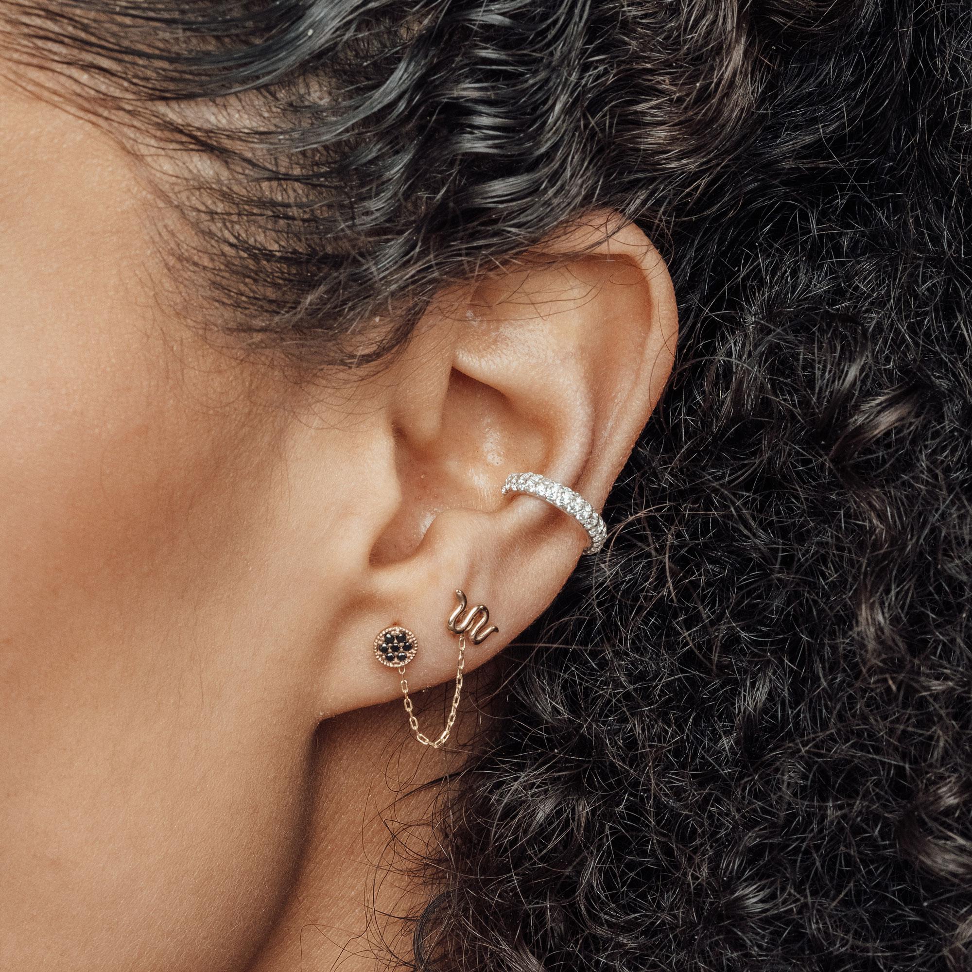 For the gooddess in you. Snakes symbolize rebirth, creativity and stepping into a whole new version of yourself. Wearing this gold stud earrings will encourage your growth and push you beyond your limits. Catch you on the other side, gorgeous