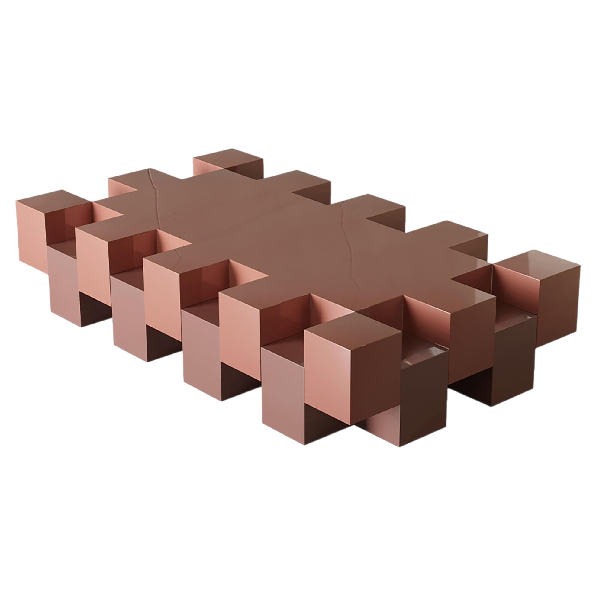 Bite Red Coffee Table in Glossy Lacquered MDF by Hermhaus For Sale