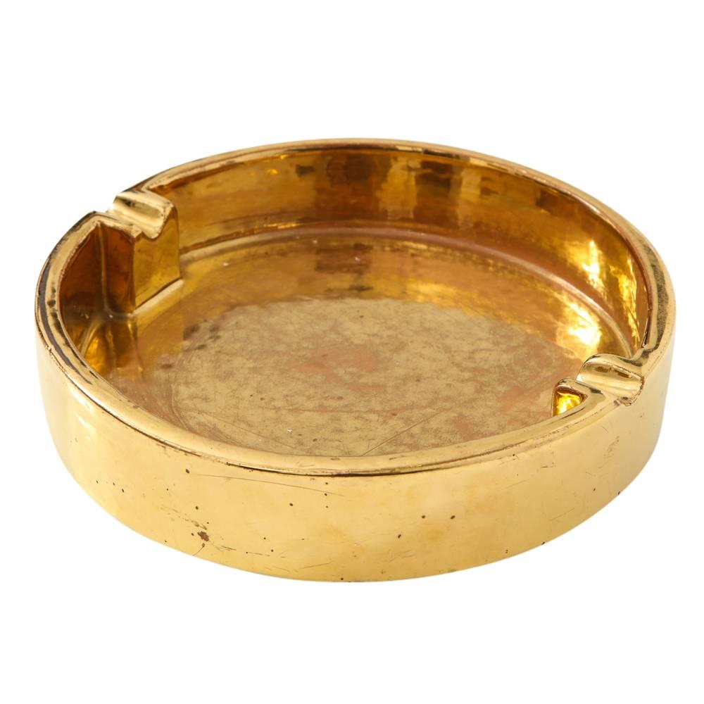 Bitossi Keramischer Aschenbecher Gold Berkeley House Signiert Italien:: 1960er Jahre (Italienisch)