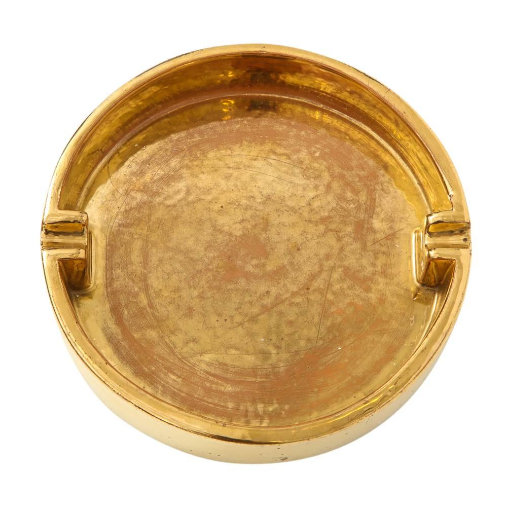 Bitossi Keramischer Aschenbecher Gold Berkeley House Signiert Italien:: 1960er Jahre (Glasiert)