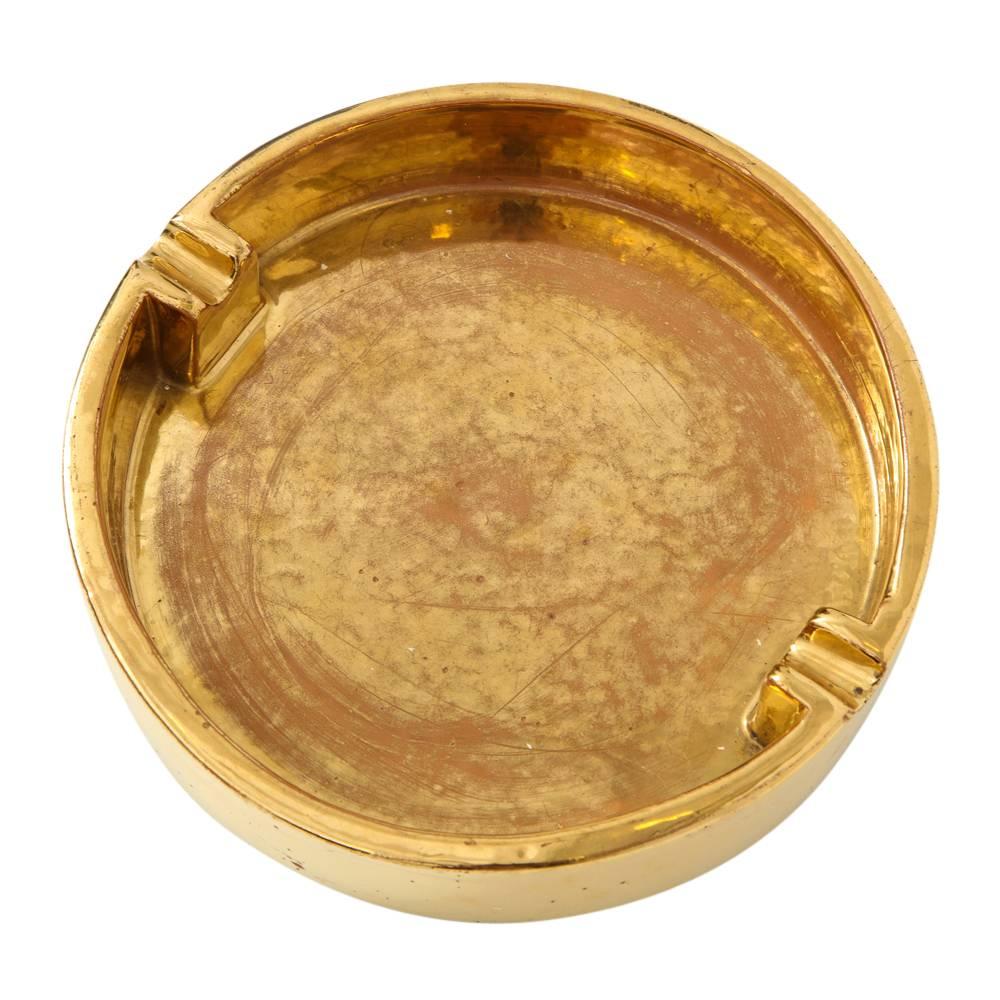 Bitossi Keramischer Aschenbecher Gold Berkeley House Signiert Italien:: 1960er Jahre im Zustand „Gut“ in New York, NY