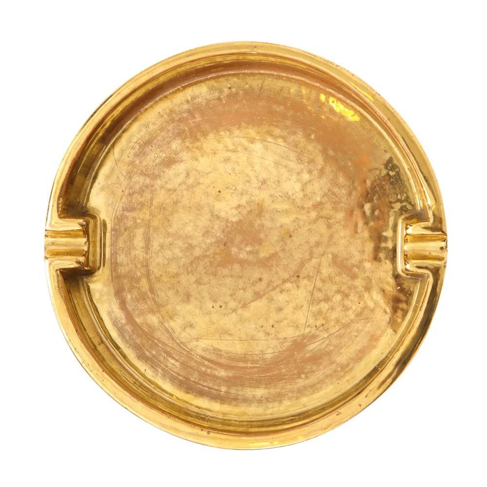 Bitossi Keramischer Aschenbecher Gold Berkeley House Signiert Italien:: 1960er Jahre (Mitte des 20. Jahrhunderts)