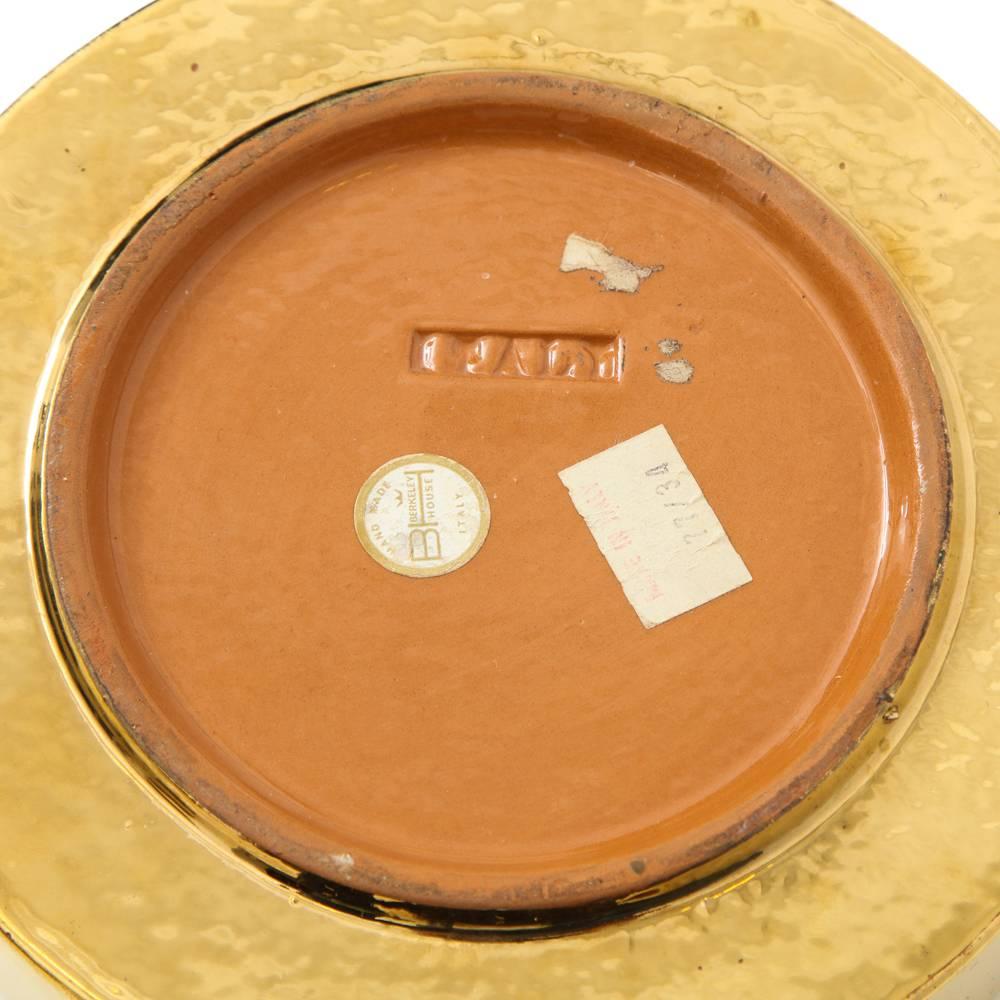 Bitossi Keramischer Aschenbecher Gold Berkeley House Signiert Italien:: 1960er Jahre 1
