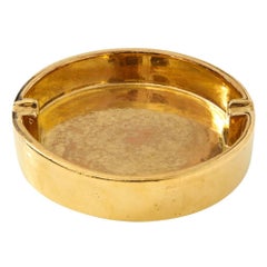 Bitossi Ceramic Ashtray Gold Berkeley House Signed Italy, 1960s