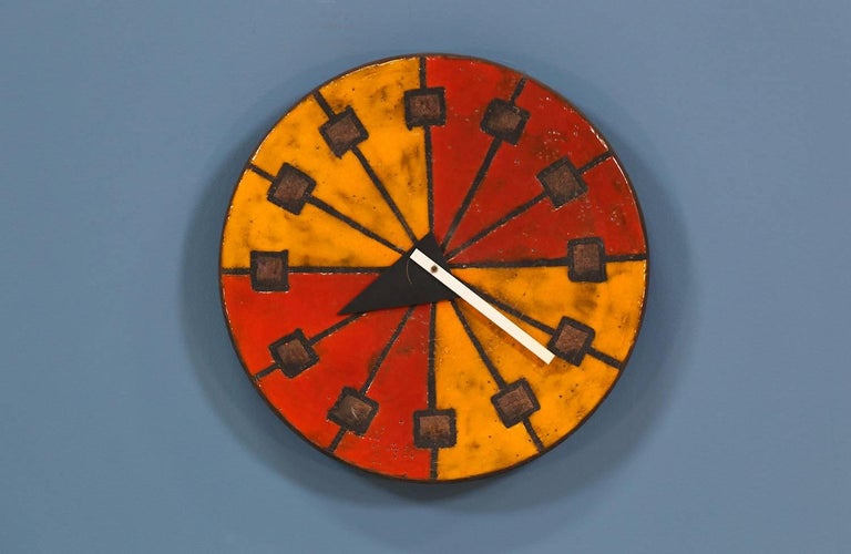 Bitossi and Nelson "Meridian" Ceramic Clock for Howard Miller