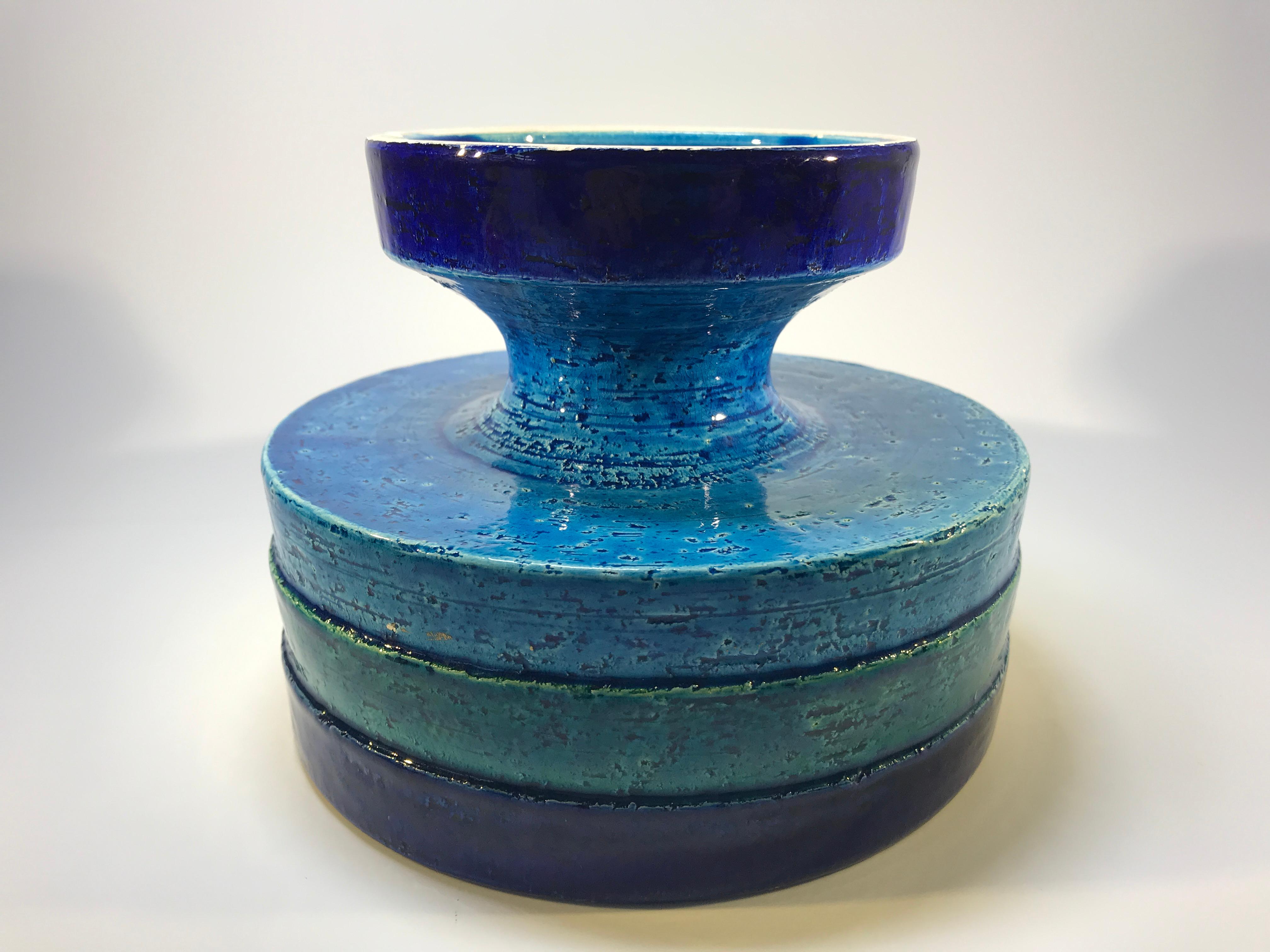 blue pedestal bowl