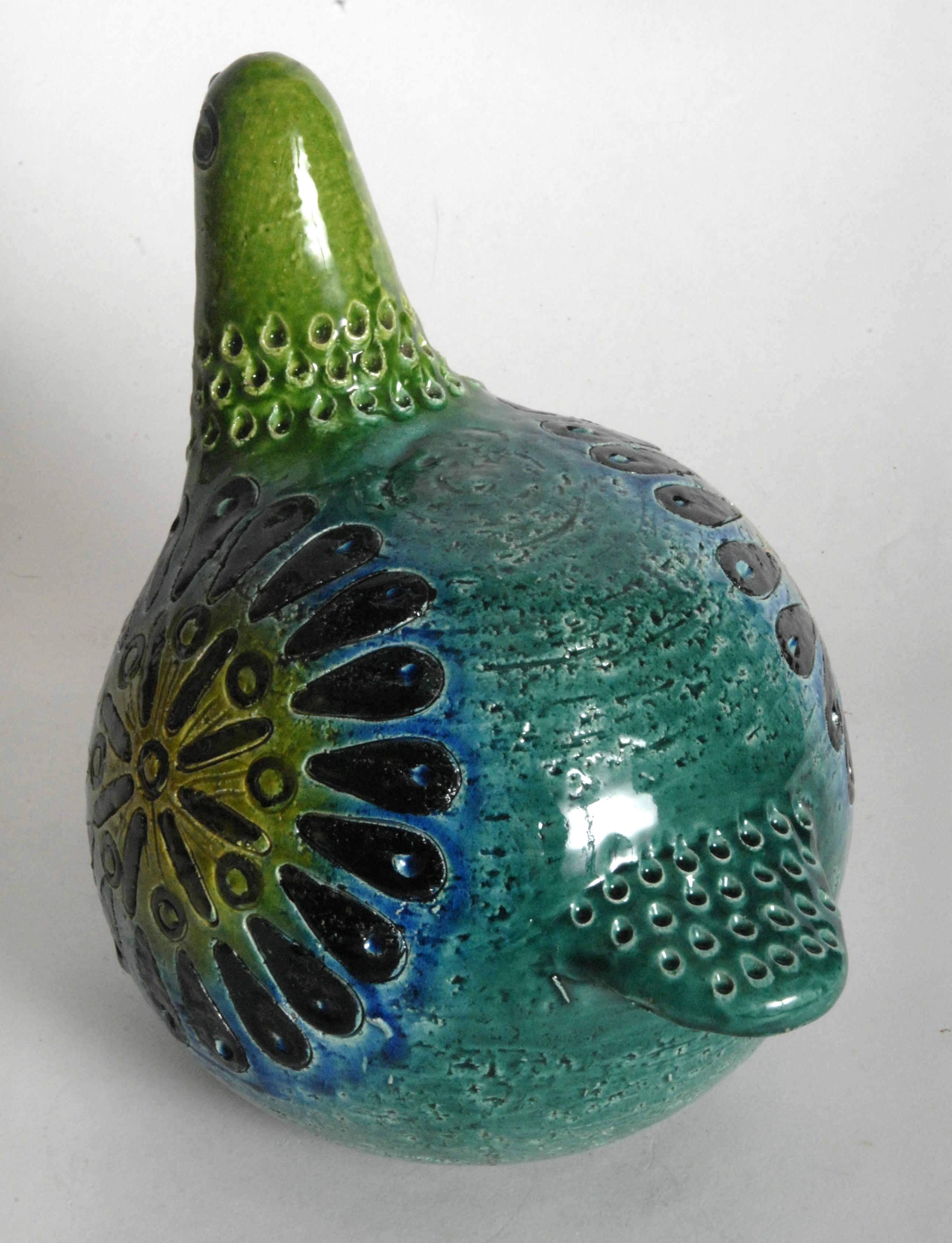 Bitossi Aldo Londi Bird Grenn and Yellow, Italy, circa 1968 In Excellent Condition In Pymble, NSW