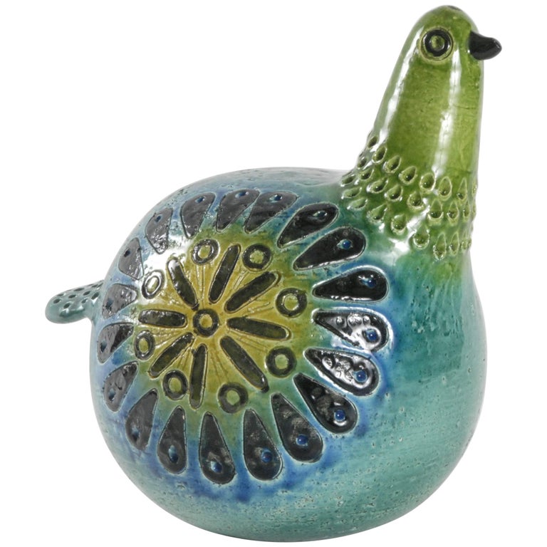 Bitossi Aldo Londi Bird Grenn and Yellow, Italy, circa 1968 at 1stDibs