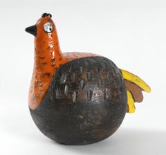 Bitossi Aldo Londi Bird in Brown and Orange, Italy, circa 1968