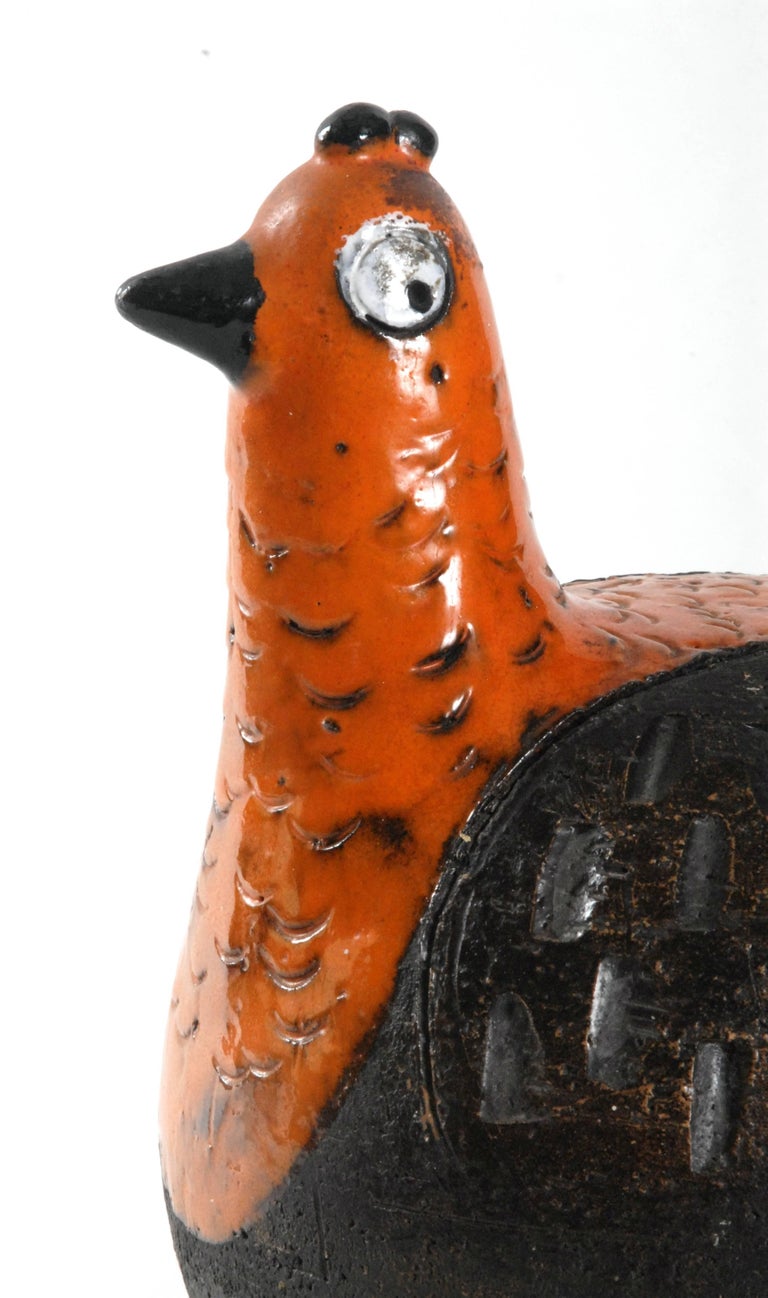 Bitossi Aldo Londi Bird in Brown and Orange, Italy, circa 1968 at 1stDibs