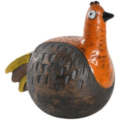 Bitossi Aldo Londi Bird in Brown and Orange, Italy, circa 1968