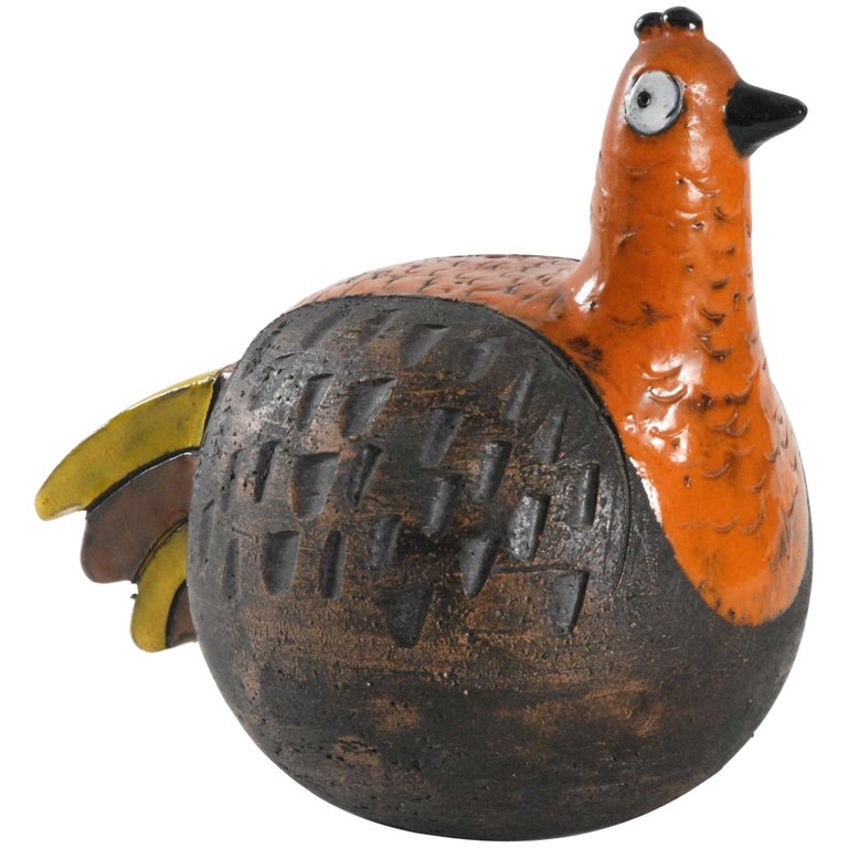Bitossi Aldo Londi Bird in Brown and Orange, Italy, circa 1968 at 1stDibs