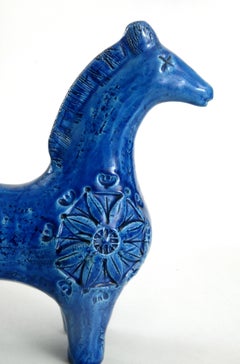 Cheval bleu Bitossi Aldo Londi:: Italie:: vers 1968