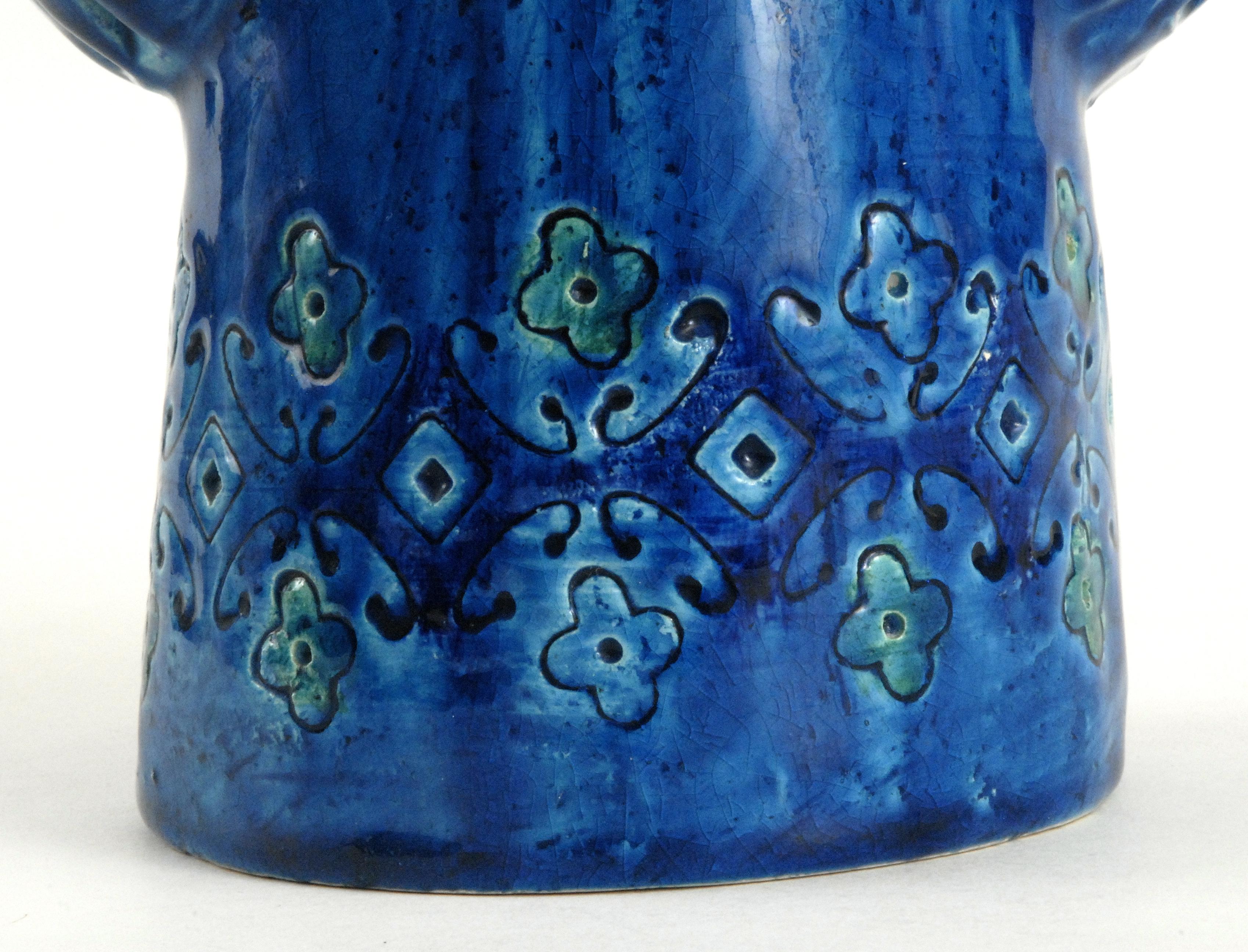 Hand-Crafted Bitossi Aldo Londi Blue Spagnolo Owl, Italy, circa 1968