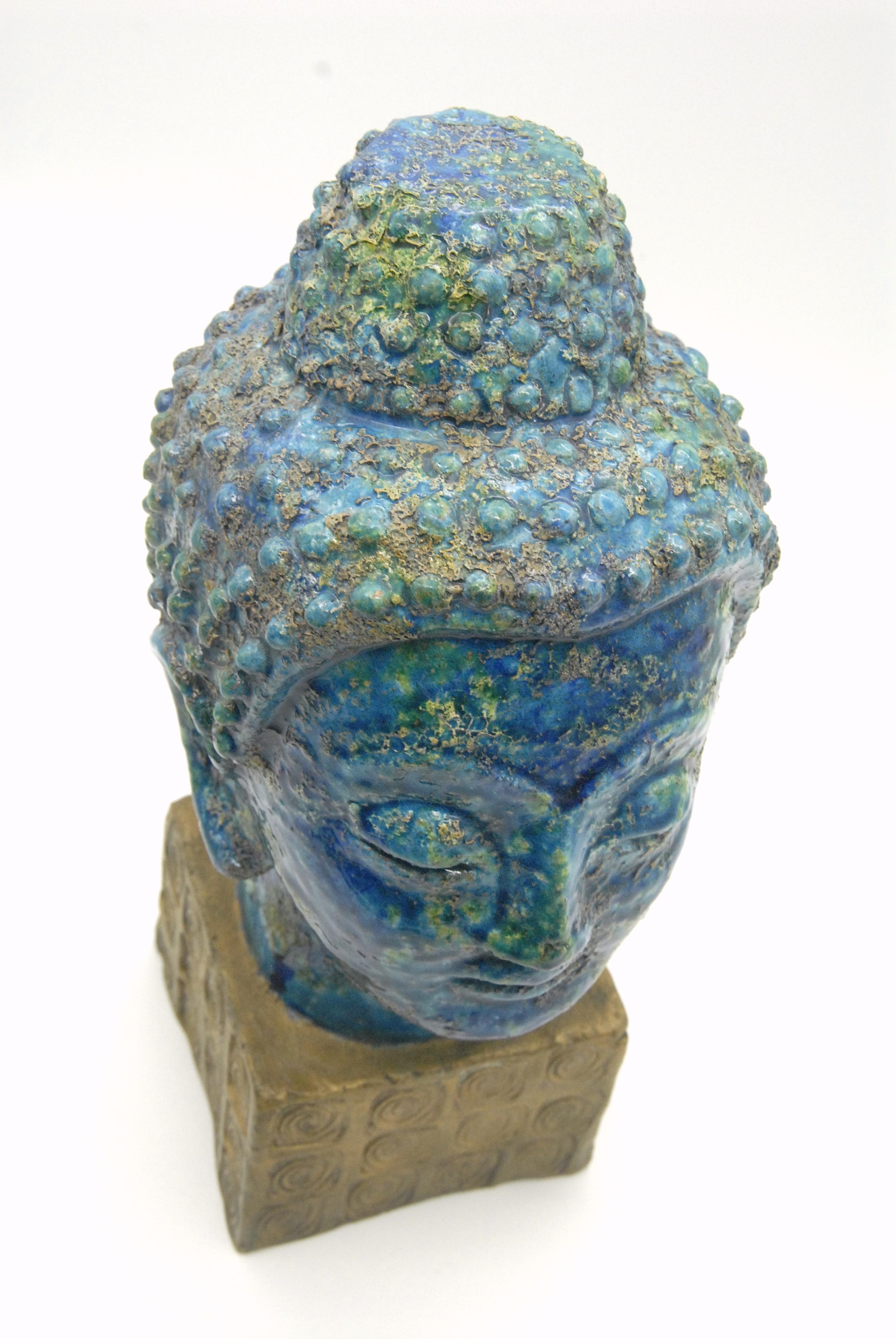 Hand-Crafted Bitossi Aldo Londi 'Cinese' Glaze Buddha, Italy, circa 1968