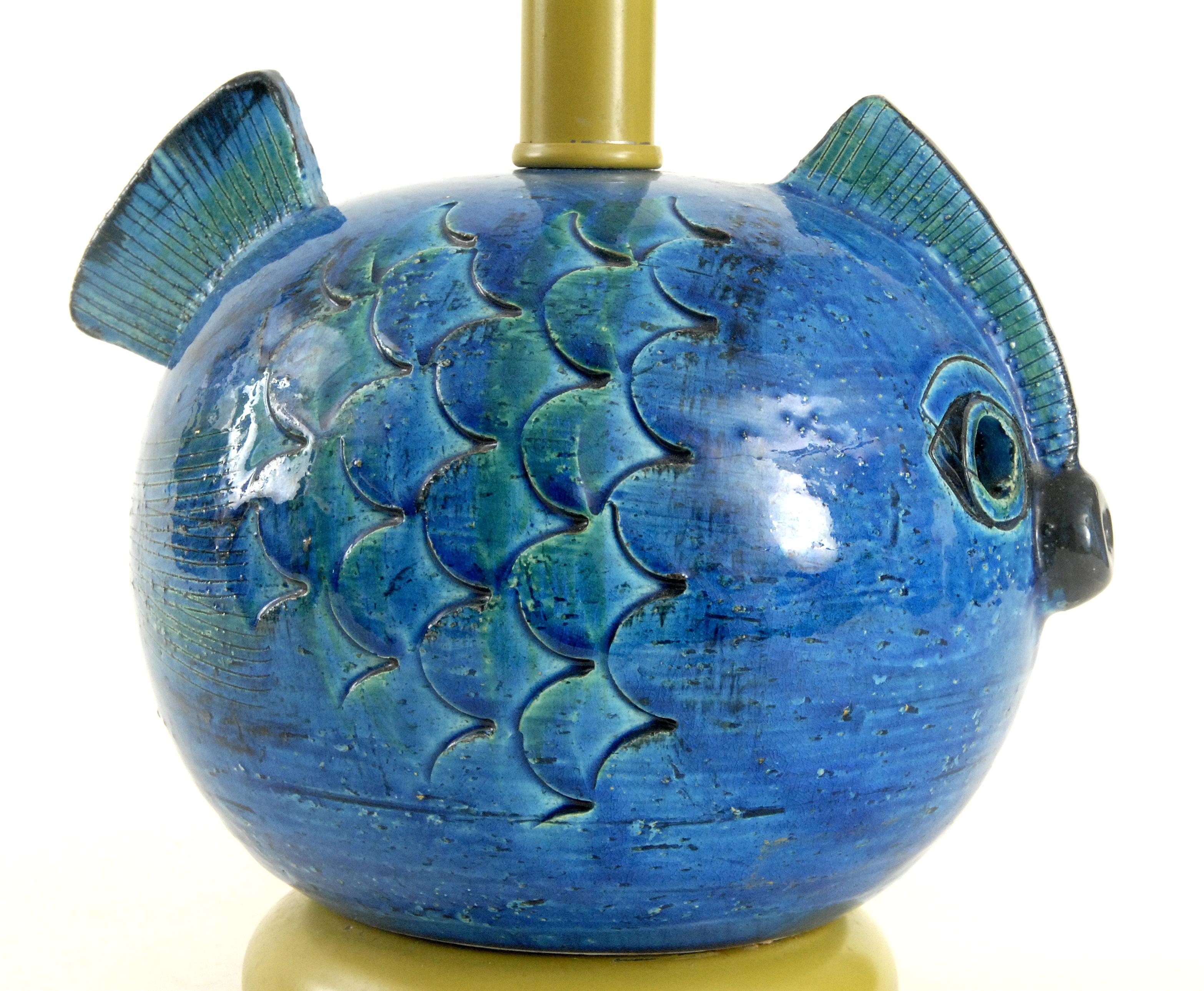 Italian Bitossi Aldo Londi Fish Lamp, Italy, circa 1968