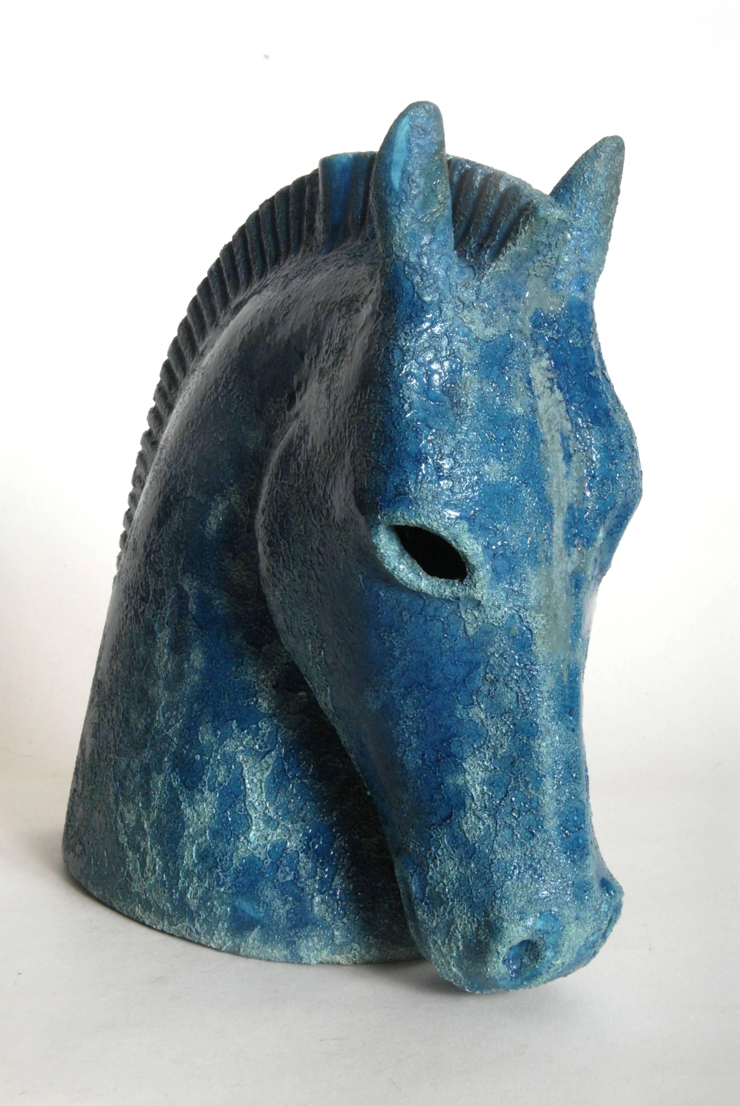 Mid-20th Century Bitossi Aldo Londi Horse head, Italy, circa 1965