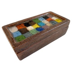 Bitossi Aldo Londi Italian Mid Century Glazed Decorative Box  Signed