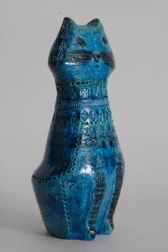 Bitossi Aldo Londi Italy circa 1968 Rimini Blue Cat