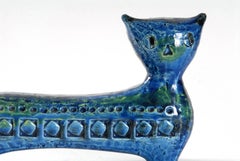Bitossi Aldo Londi Italy Rimini Blue Cat, circa 1965