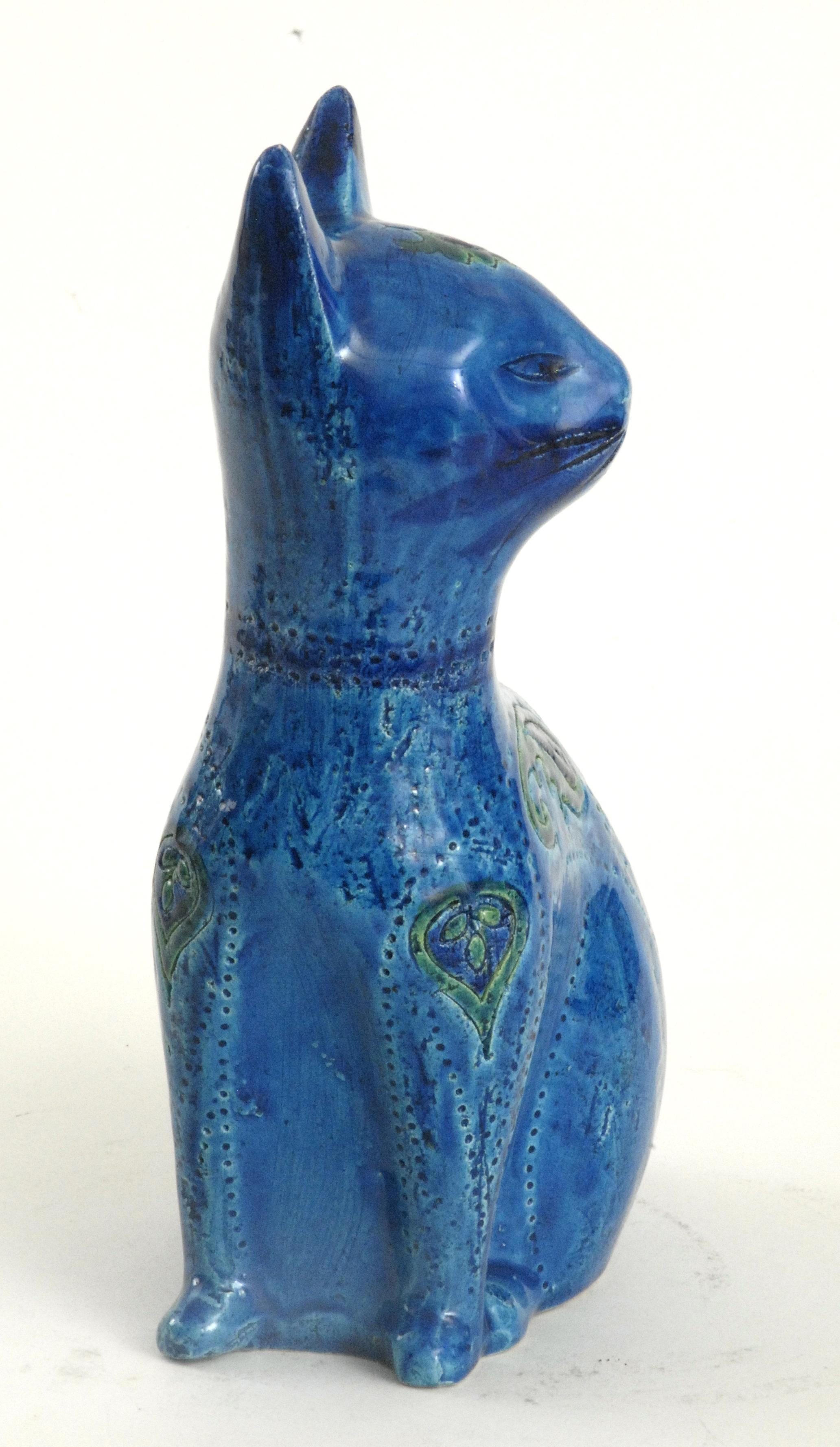 Italian Bitossi Aldo Londi Liberty Sitting Cat, Italy, circa 1968