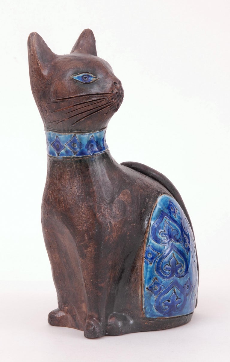 Italian Bitossi Aldo Londi Moresco pattern Cat, Italy, circa 1968