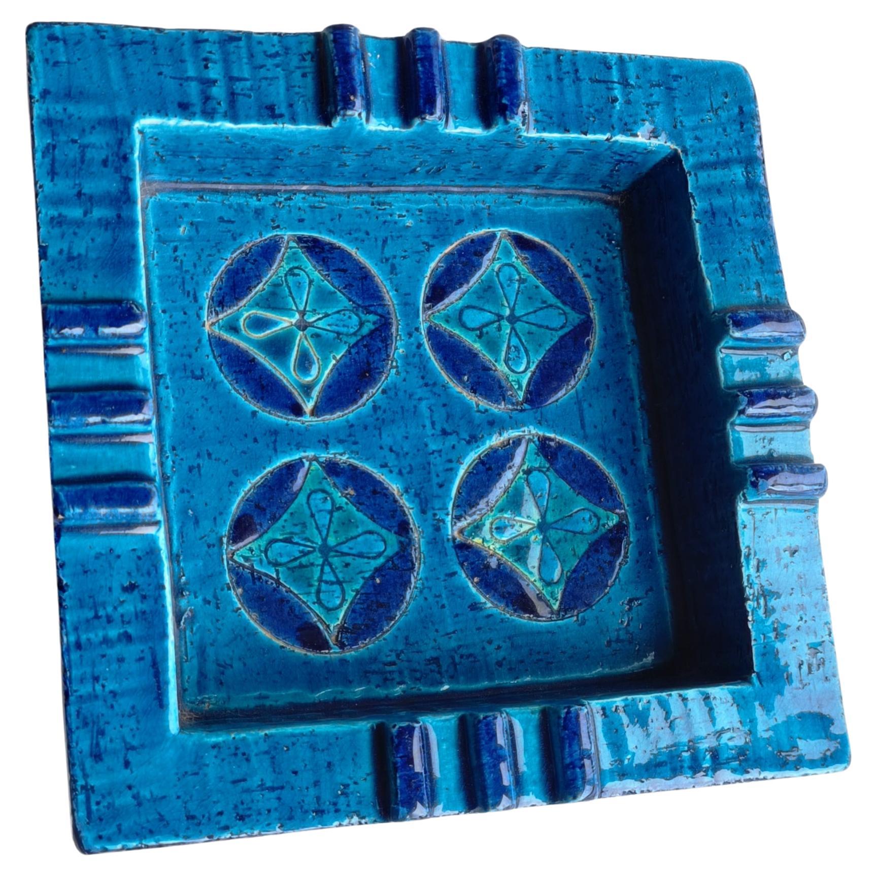 Bitossi Aldo Londi Rimini Blu Keramik-Aschenbecher-Ablageschale mit Ablageschale, Italien  1960s (Italienisch) im Angebot