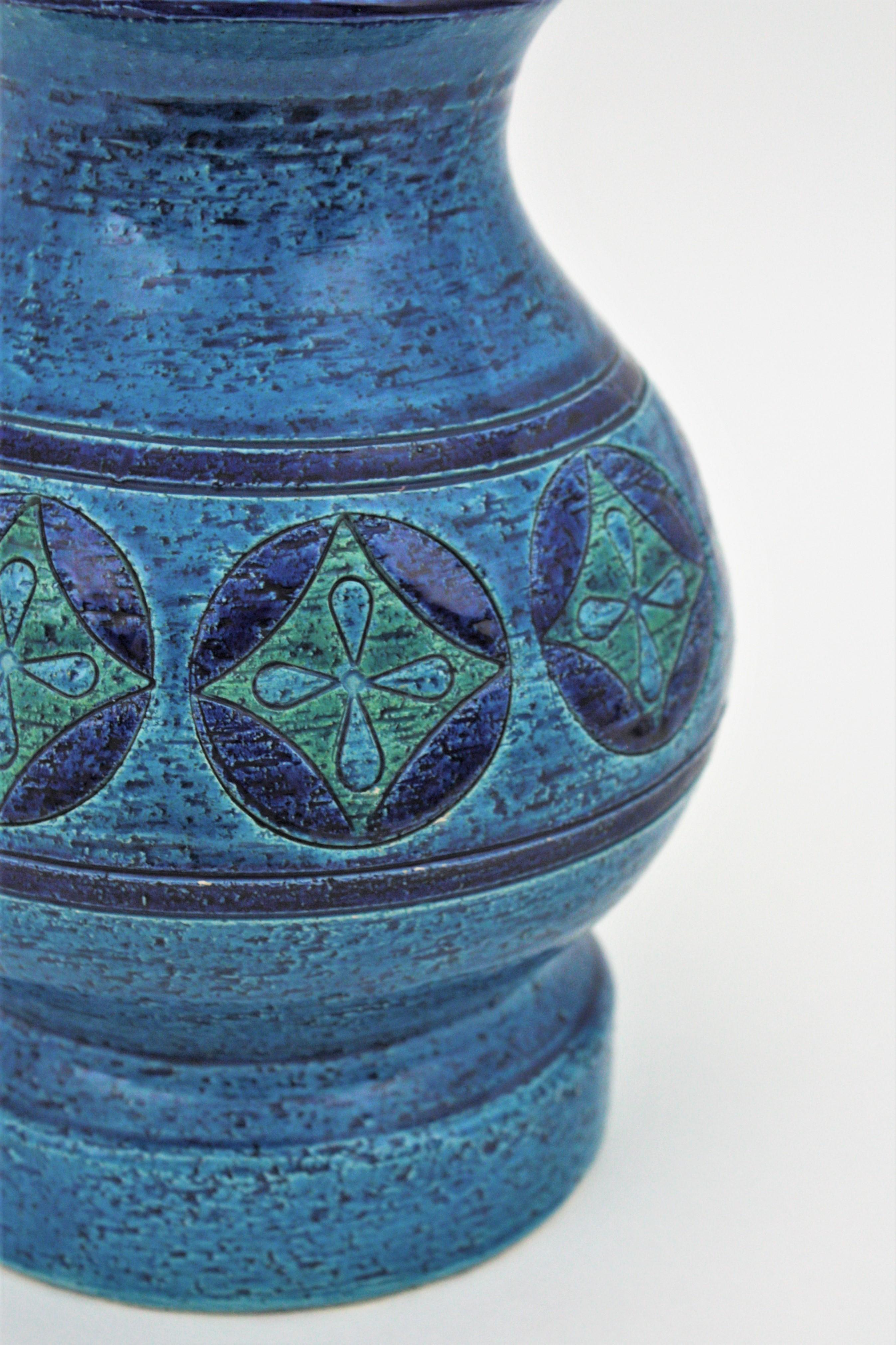 Bitossi Aldo Londi Rimini Blu Ceramic Vase, Italy, 1960s For Sale 5