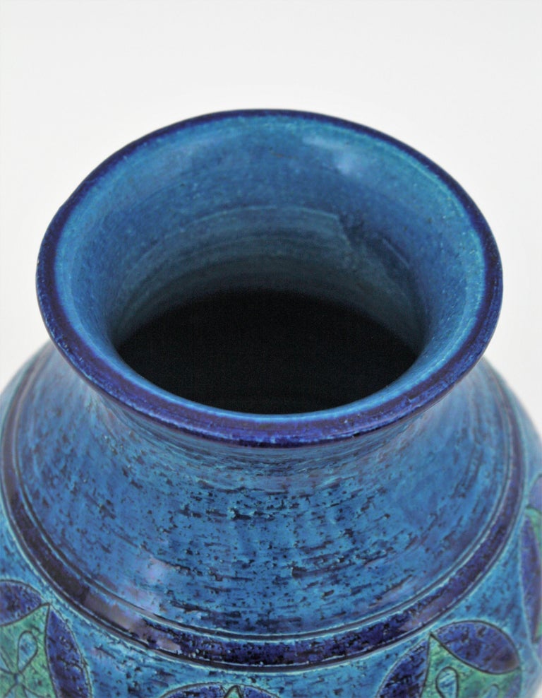 Bitossi Aldo Londi Rimini Blu Ceramic Vase, Italy, 1960s For Sale 6