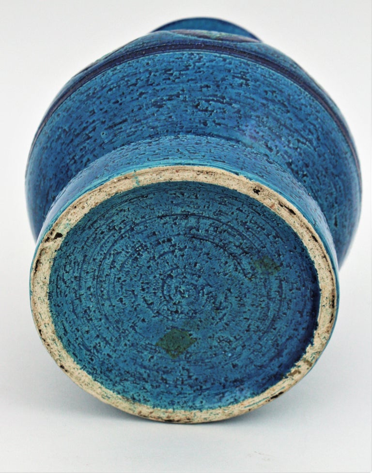 Bitossi Aldo Londi Rimini Blu Ceramic Vase, Italy, 1960s For Sale 7