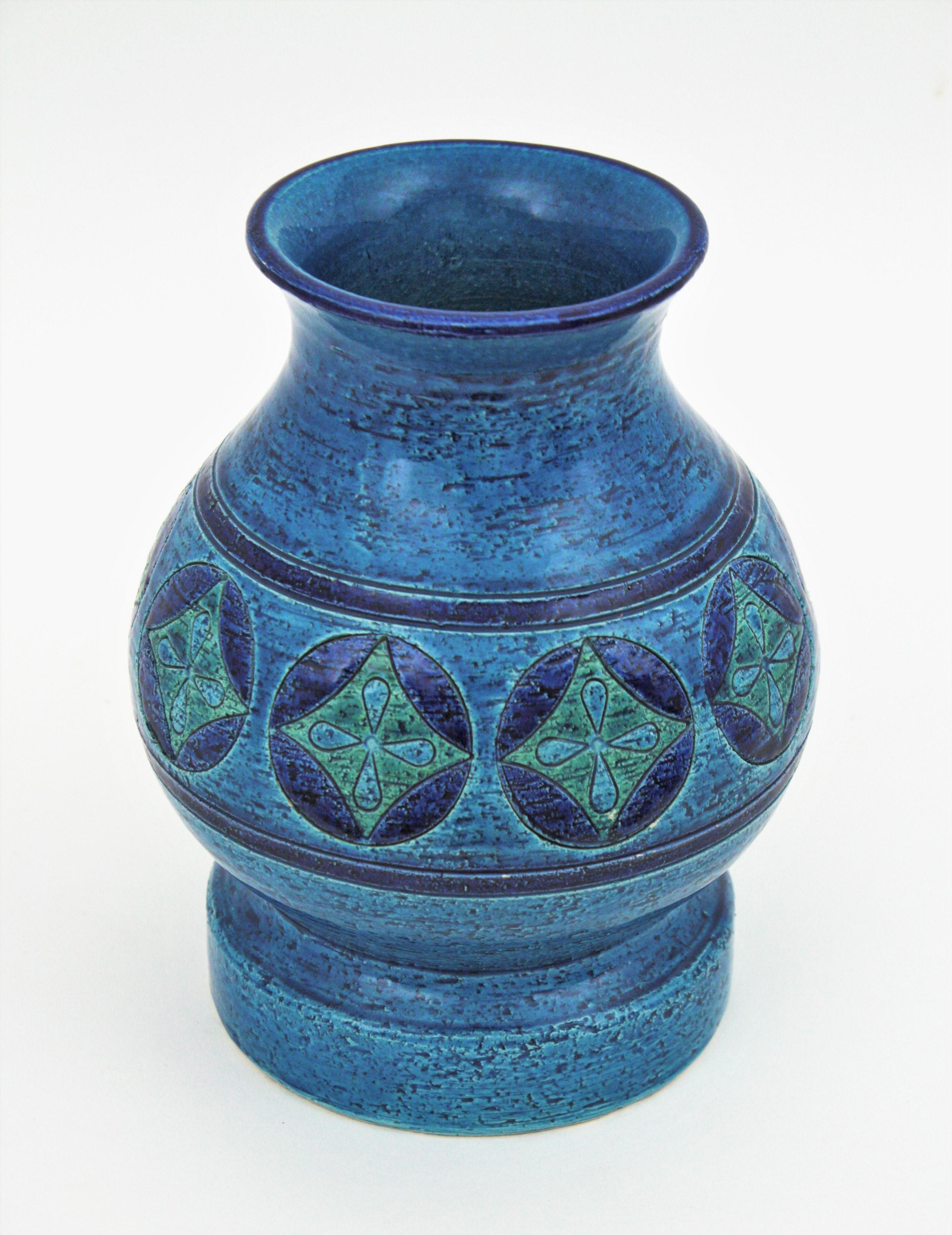 Bitossi Aldo Londi Rimini Blu Keramikvase, Italien, 1960er Jahre im Angebot 2