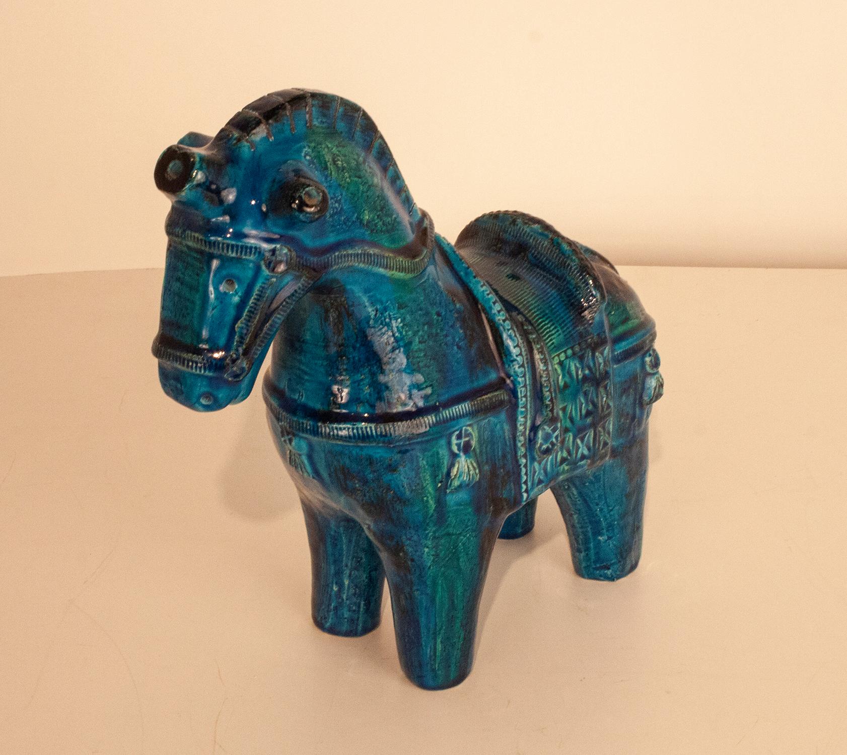 Bitossi Aldo Londi Rimini Blu Horse, Italy, 1960s 5