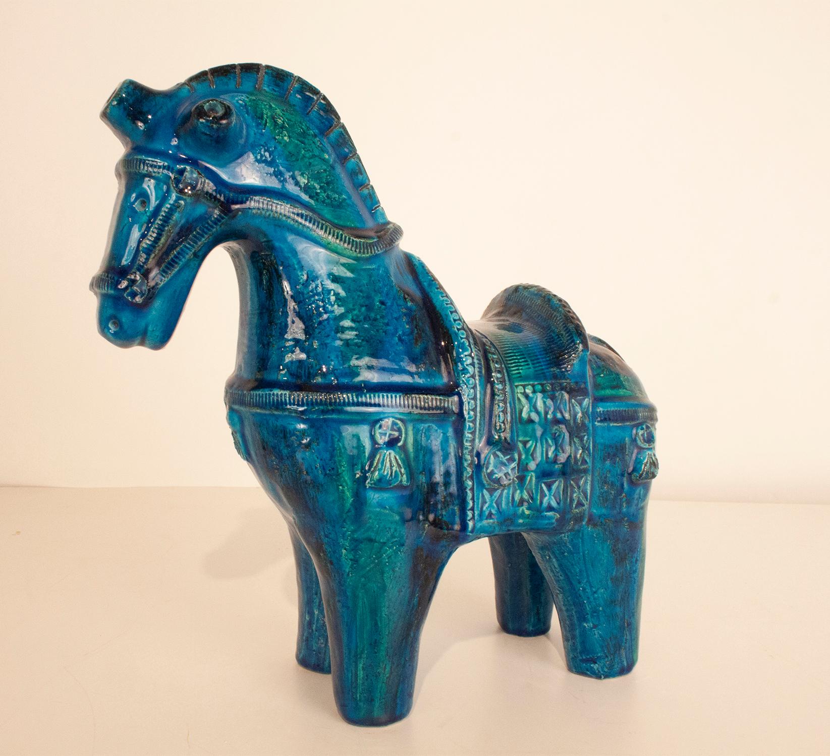 Bitossi Aldo Londi Rimini Blu Horse, Italy, 1960s 6