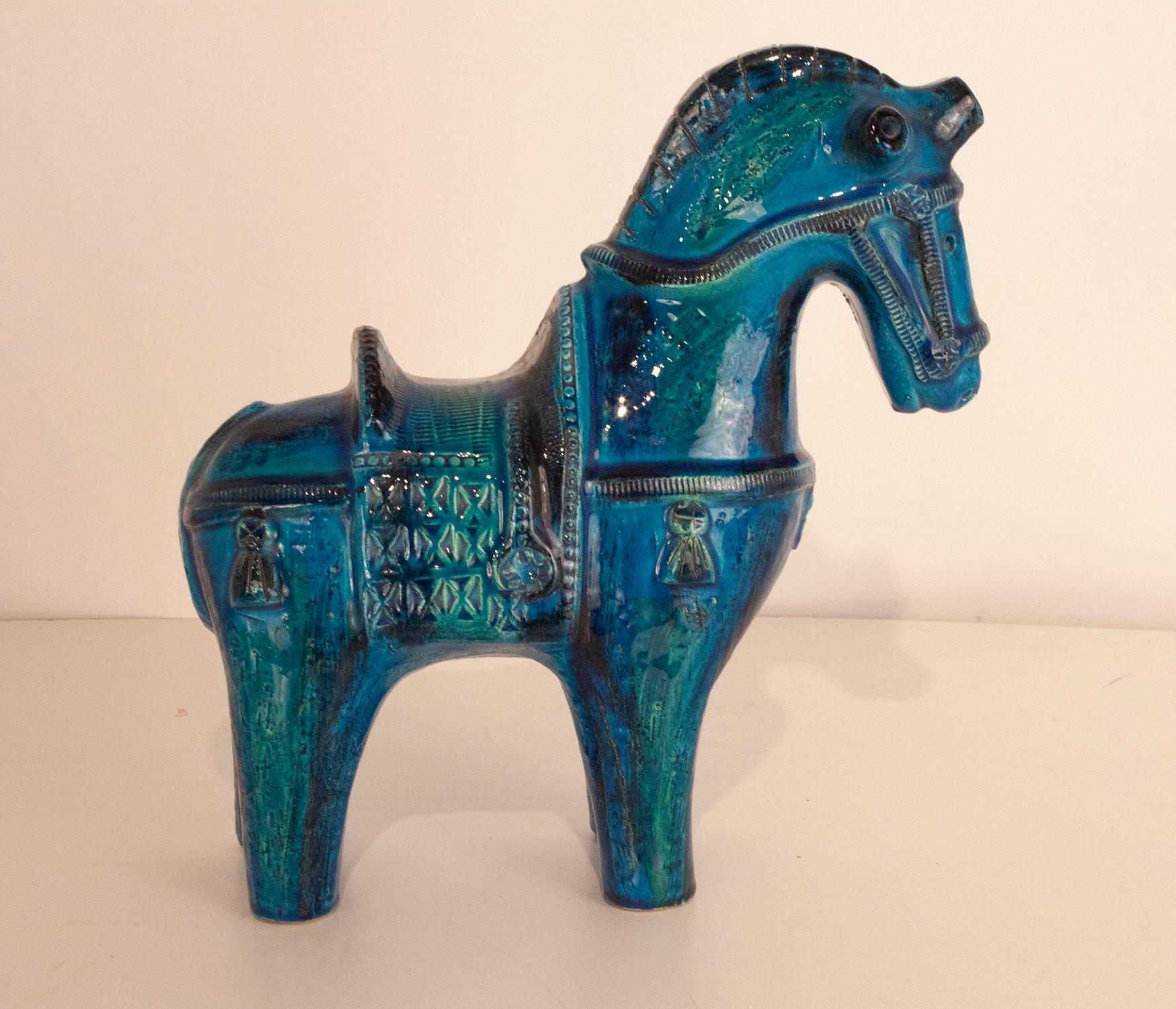 Bitossi Aldo Londi Rimini Blu Horse, Italy, 1960s 7