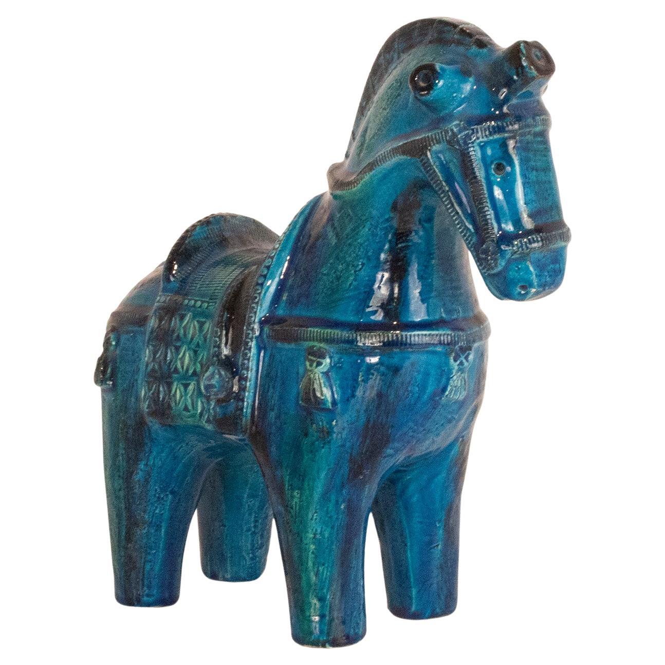 Bitossi Aldo Londi Rimini Blu Horse, Italy, 1960s