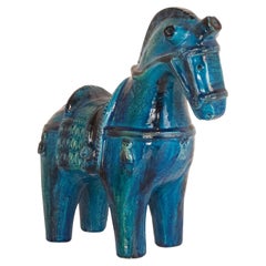 Bitossi Aldo Londi Rimini Blu Horse, Italy, 1960s
