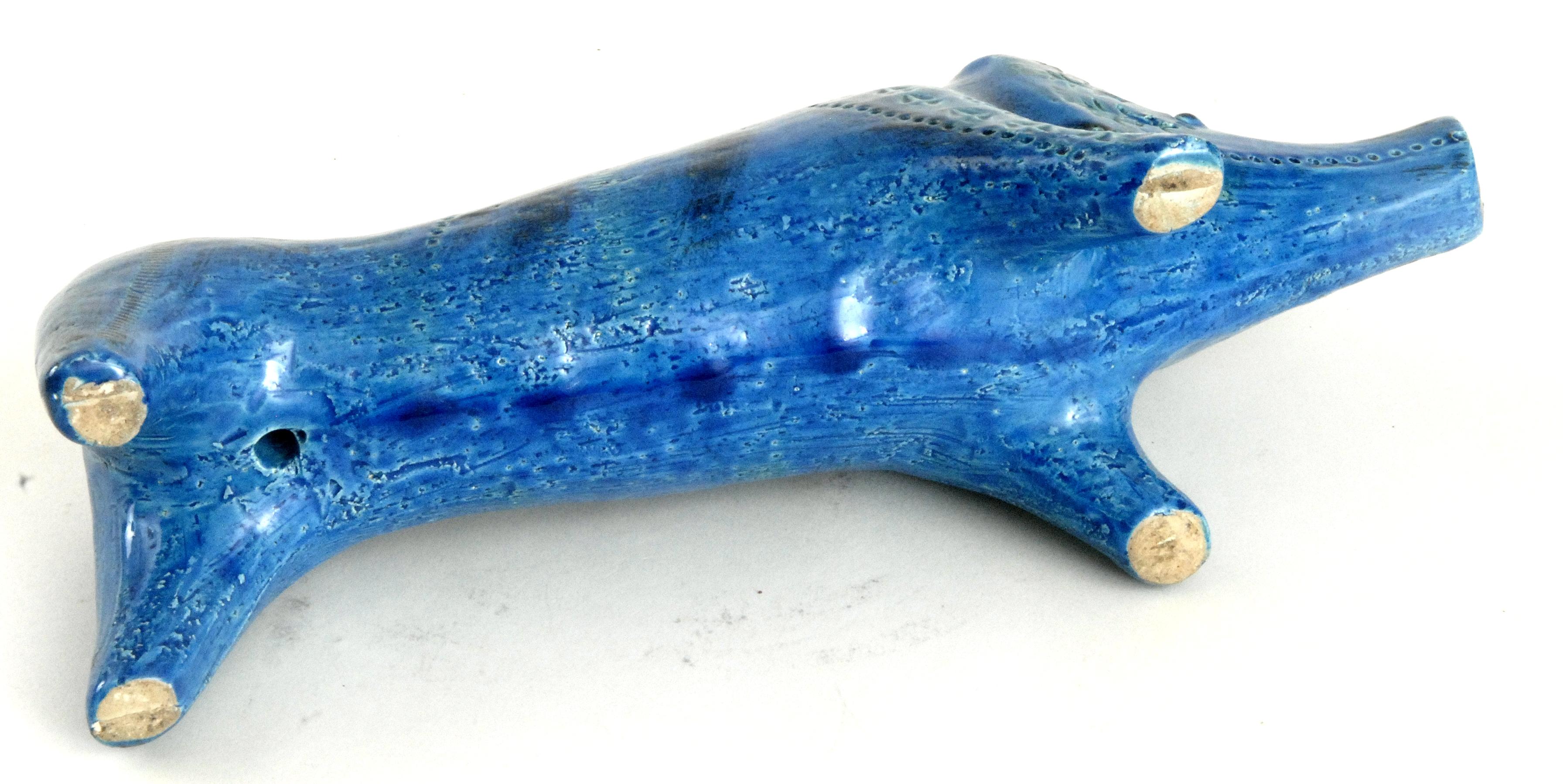 Hand-Crafted Bitossi Aldo Londi Rimini Blue Boar, Italy, circa 1968